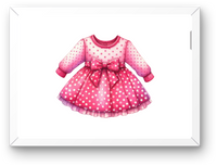 Thumbnail for Pink Polka Dot Dress Wall Art | Watercolor Girls Fashion Print | Nursery Kids Room Gift