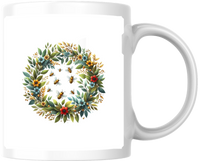 Thumbnail for Honey Bee Floral Wreath Mug | Watercolor Botanical Coffee Mug | Bee Lover Garden Gift