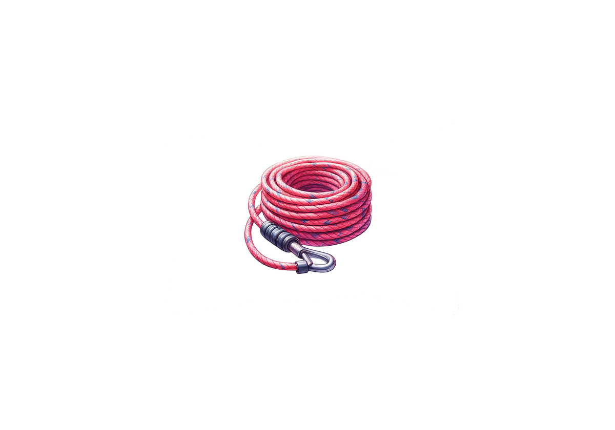 Pink Coiled Rope With Carabiner Throw Pillow | Realistic Nautical Decorative Pillow | Boating Outdoor Gift