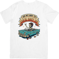 Thumbnail for On My Way Skeleton Road Trip T-Shirt | Retro Vintage Rebel Graphic Tee