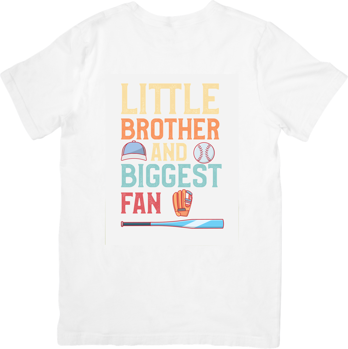 Little Brother And Biggest Fan T-Shirt | Retro Baseball Graphic Tee | Sibling Sports Gift