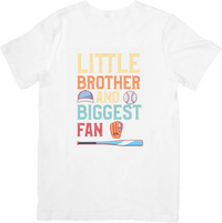 Thumbnail for Little Brother And Biggest Fan T-Shirt | Retro Baseball Graphic Tee | Sibling Sports Gift