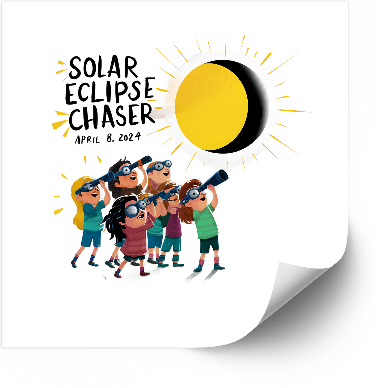 Solar Eclipse Chaser Sticker | Funny Astronomy Kids Vinyl Decal