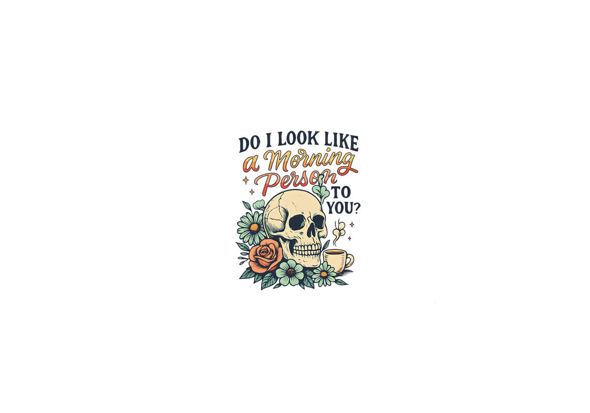 Do I Look Like A Morning Person Throw Pillow | Skull Floral Decorative Pillow | Funny Sarcastic Gift