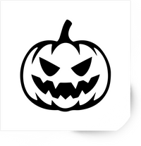 Thumbnail for Scary Jack-O-Lantern Pumpkin Sticker | Bold Black Halloween Vinyl Decal | Spooky Season Gift