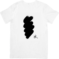 Thumbnail for Minimalist Black Brushstroke OK T-Shirt | Abstract Ink Art Graphic Tee | Modern Aesthetic Gift