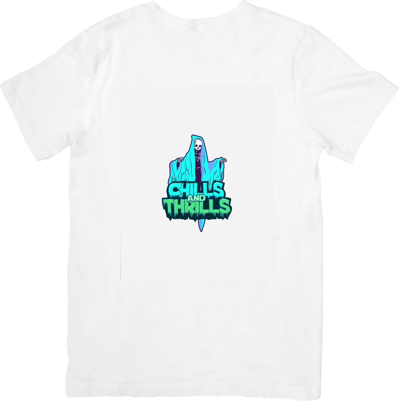 Chills and Thrills Ghost T-Shirt | Funny Spooky Halloween Graphic Tee