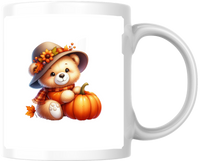 Thumbnail for Autumn Teddy Bear Pumpkin Mug | Cute Fall Witch Hat Coffee Mug | Cozy Autumn Gift
