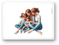 Thumbnail for Mother And Children Family Wall Art | Soft Watercolor Family Portrait Print | Mom Nursery Gift