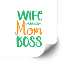Thumbnail for Wife Mom Boss Sticker | Funny Motivational Typography Vinyl Decal