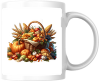 Thumbnail for Autumn Harvest Basket Mug | Pumpkin Cornucopia Coffee Mug | Thanksgiving Fall Gift