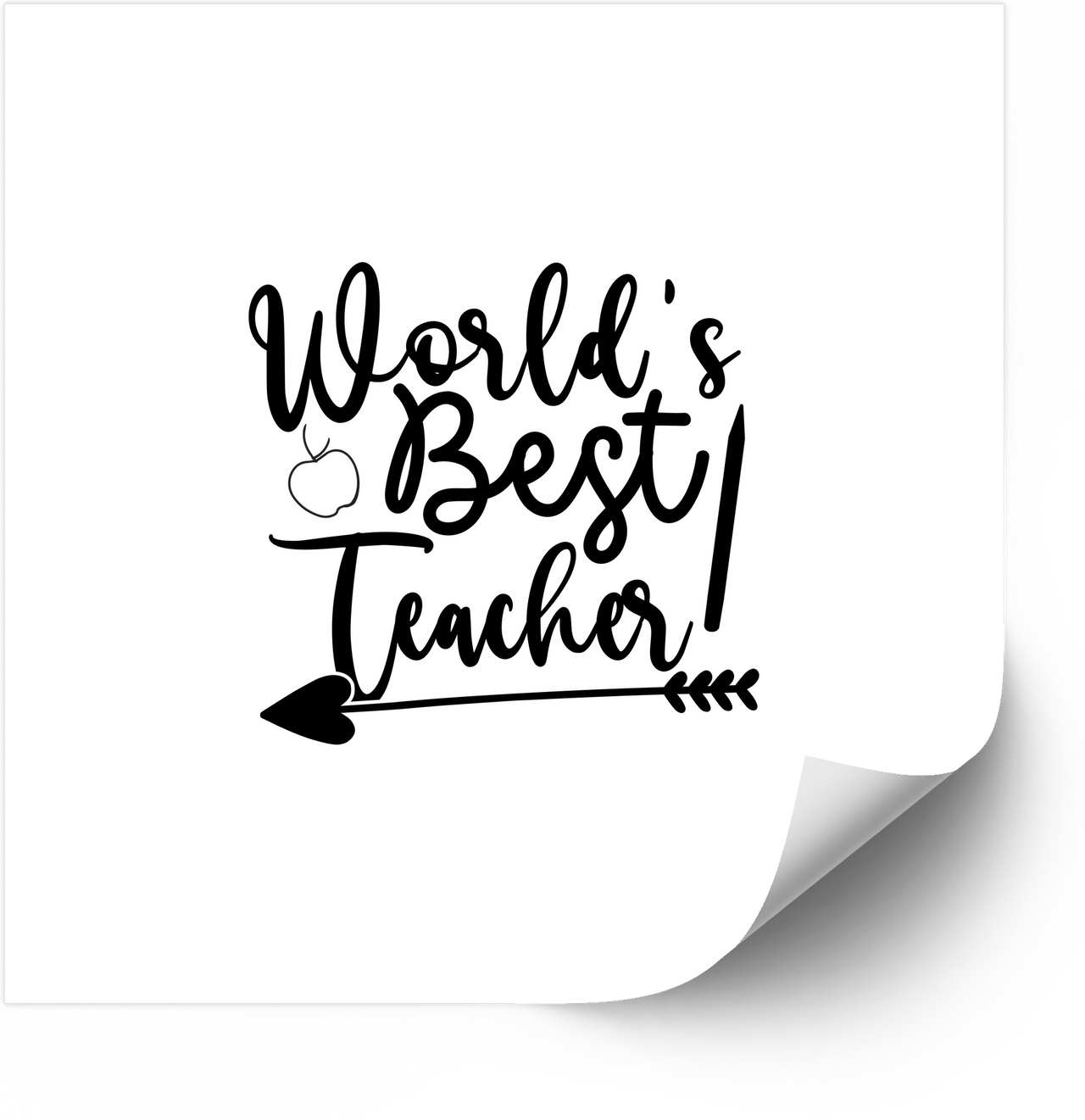 World's Best Teacher Sticker | Minimalist Elegant Appreciation Vinyl Decal