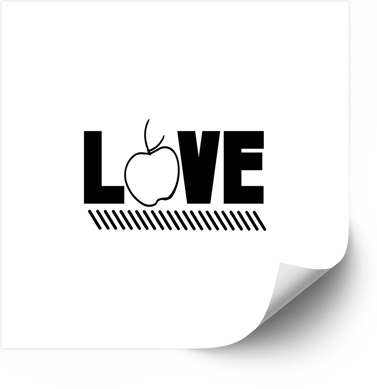 Love Teacher Apple Sticker | Minimalist Educator Appreciation Vinyl Decal