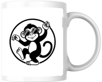 Thumbnail for Cool Monkey Sunglasses Mug | Black And White Cartoon Coffee Mug | Funny Animal Gift